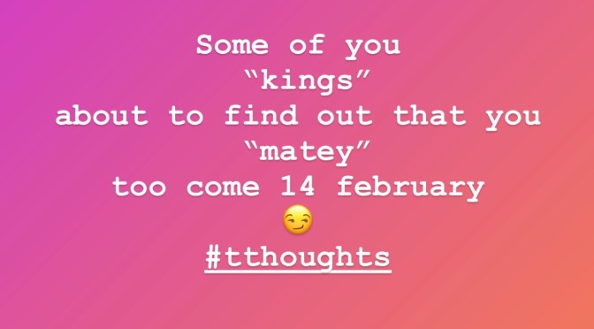 Valentines Day soon and all will be revealed